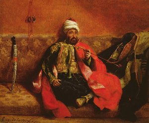 تركي ترك يجلس على أريكة ، c.1825